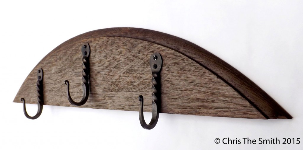 3 Hooks on Oak Board by Chris Hughes