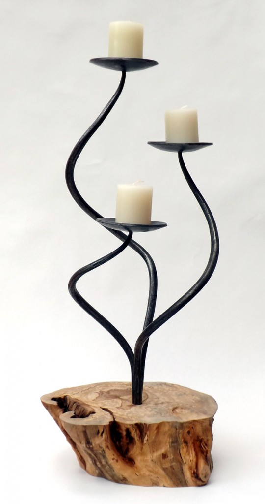 Spiralis Triple Plate Candle Holder by Chris Hughes