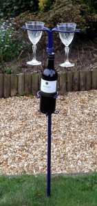 Double Wine Glass holder With Wine Bottle Holster by Chris Hughes